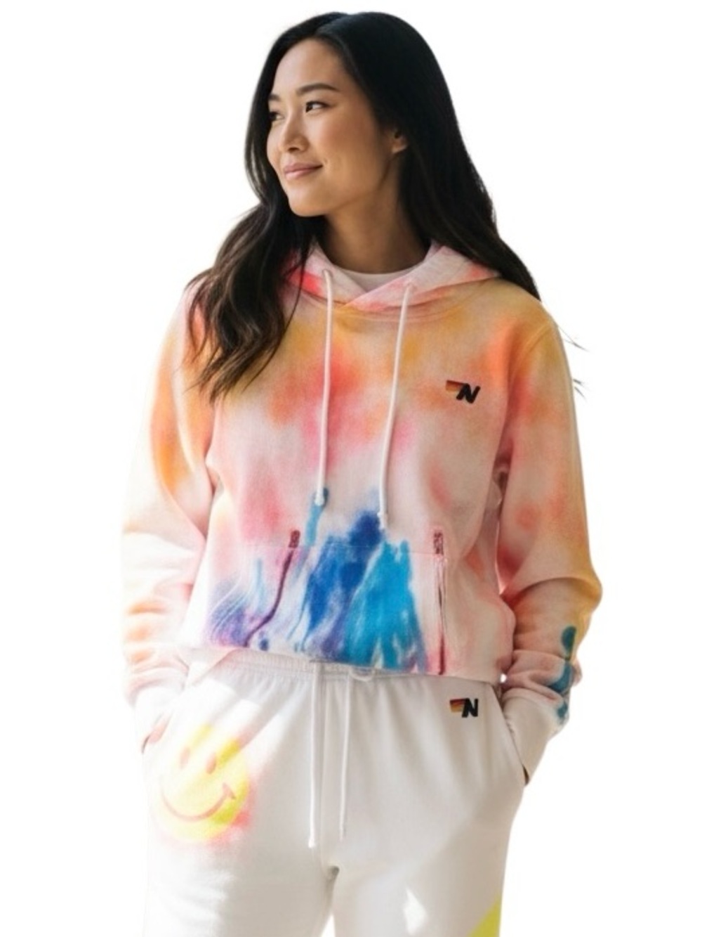 AVIATOR NATION Artist Collection Hand Painted Tie Dye Ninja Pullover Hoodie XS